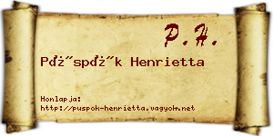 Püspök Henrietta névjegykártya